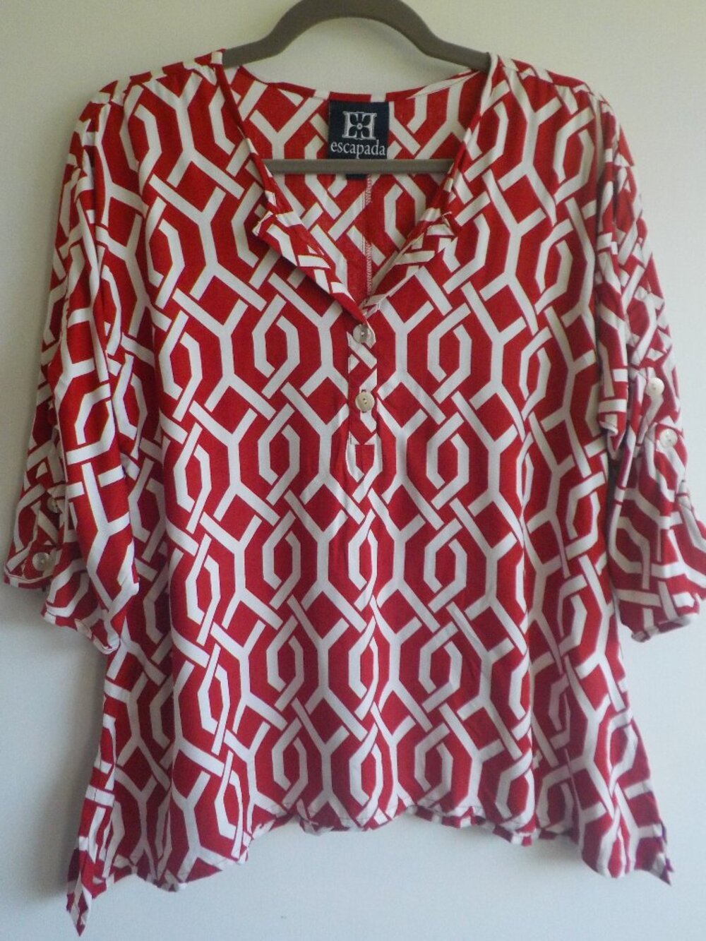Escapada Blouse - Small - Red/White Design - (2x15)